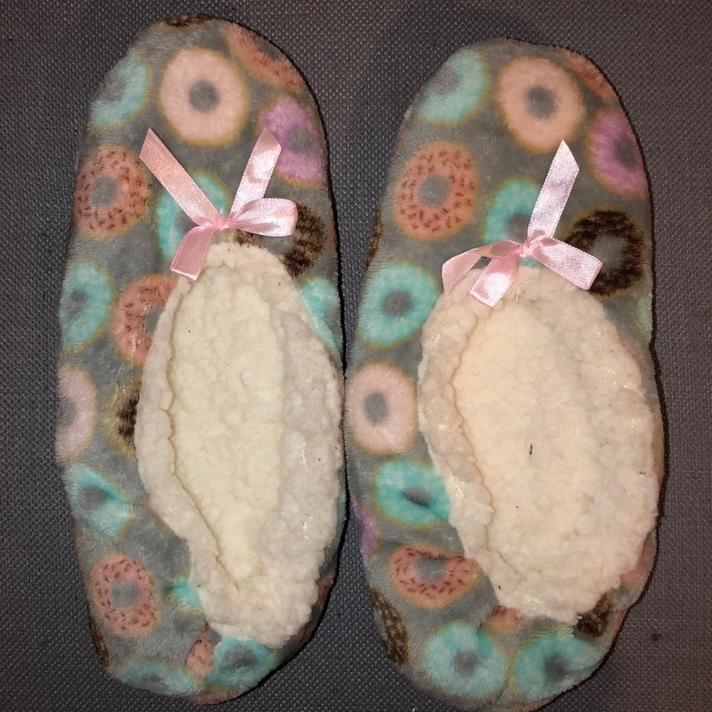 donut patterned slippers